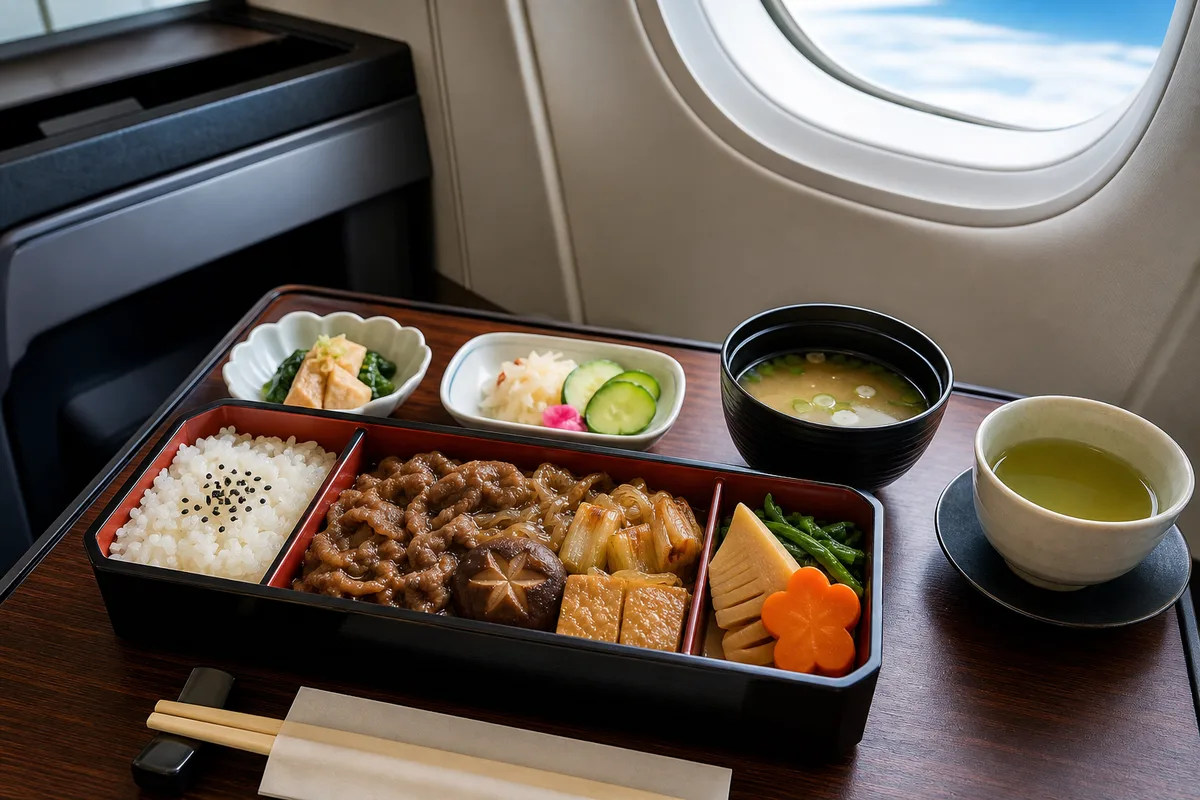 アシアナ航空ビジネスクラスで提供された機内食のトレー