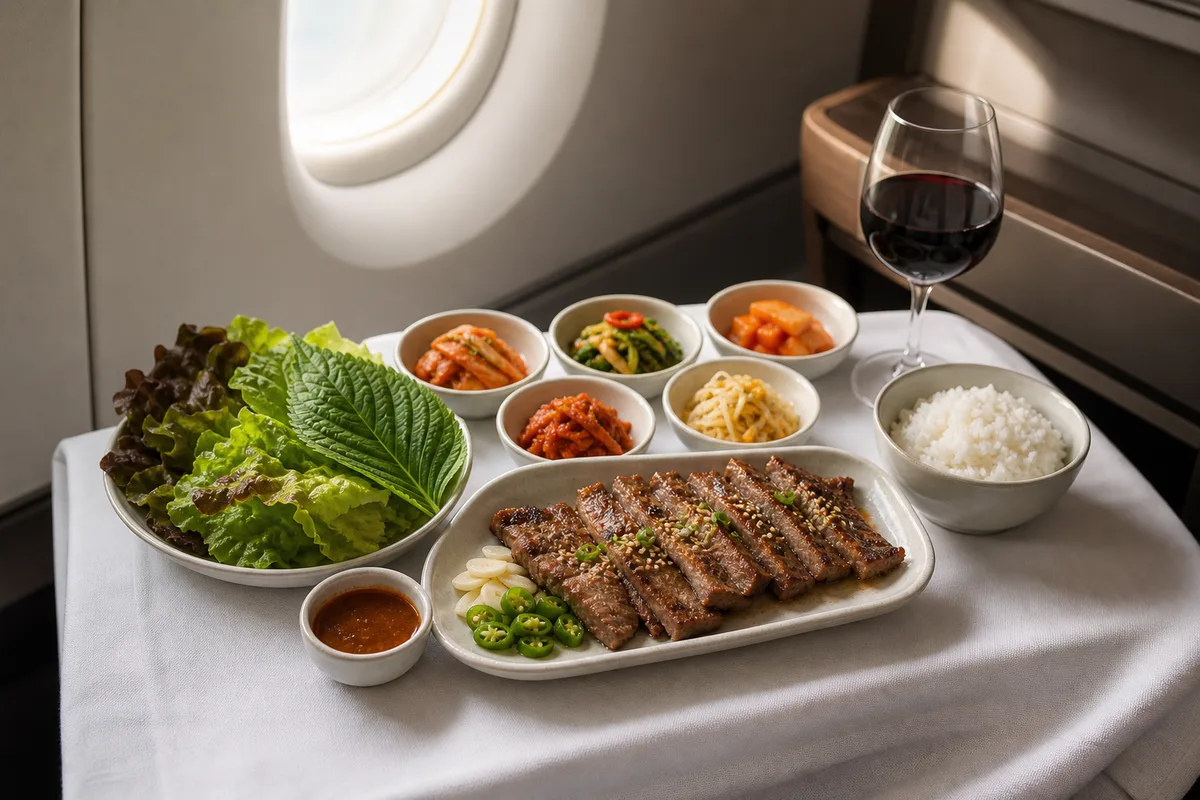 アシアナ航空ビジネスクラスで提供される韓国料理の機内食