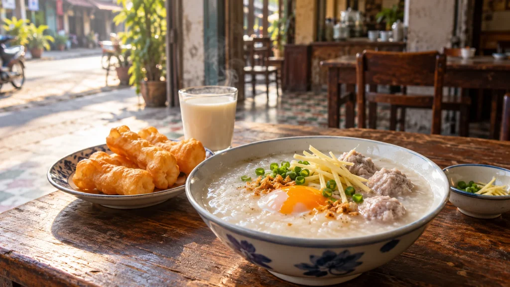 バンコクの朝ごはんは古い食堂で｜お粥とカヤトーストと公園の屋台