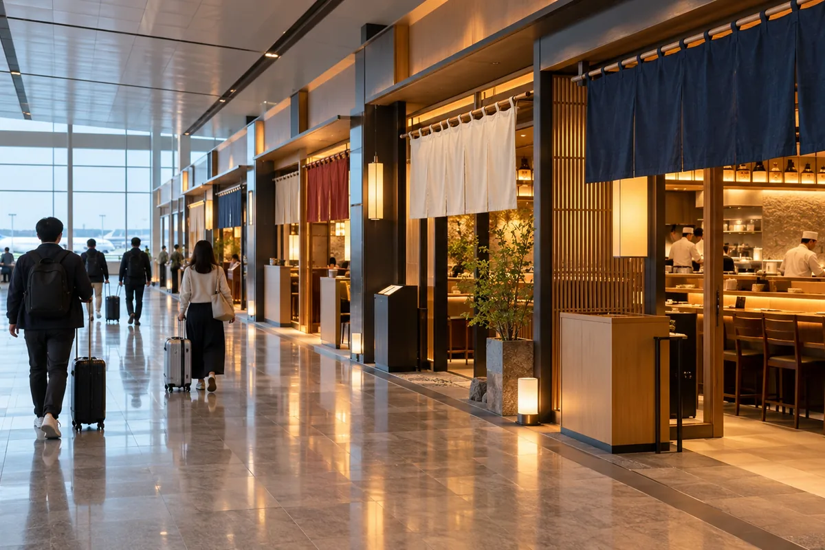 新千歳空港の国内線ターミナル3階に飲食店が並ぶレストランフロアのイメージ
